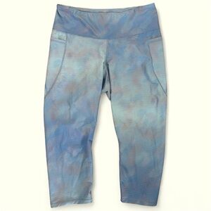 Old Navy Powersoft Blue Tie Dye Capri Leggings XL